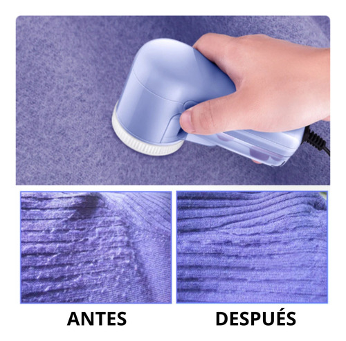 Saca Pelusa Removedor Bolitas Ropa Carga Usb Color Rosa