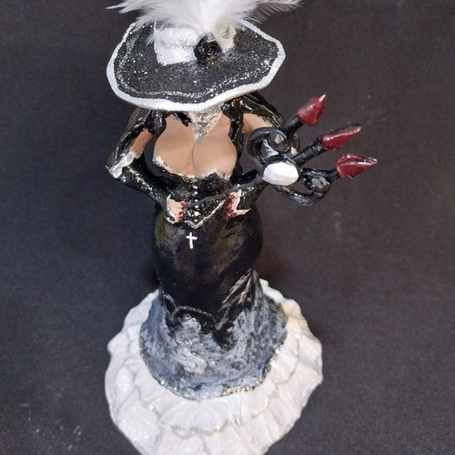 Escultura Maria Padilha Das Almas,20cm G6 Top Preto E Branco