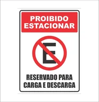 Comprar Placa Pvc_60x40 - Proibido Estacionar Carga E Descarga