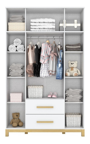 Imagen 2 de 8 de Ropero Armario Placard Dormitorio Ropero Closet 4 Puertas