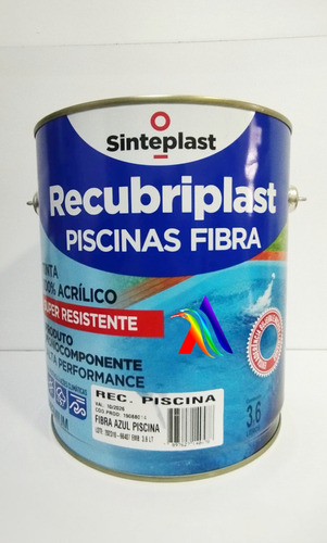 Tinta De Piscina Fibra Recubriplast 3,6l Azul 