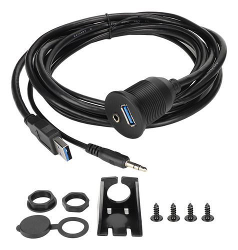 Cable Empotrado Para Montaje En Coche, 2 M, Usb 3.0, Aux Dc,
