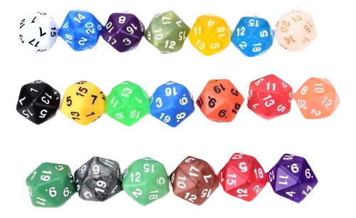 2pcs D20 Juego Dados Veinte Mueren Cara Número 1-20 Para Rpg