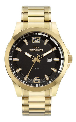 Relógio Masculino Technos Dourado Banhado Ouro 2117ldh1p