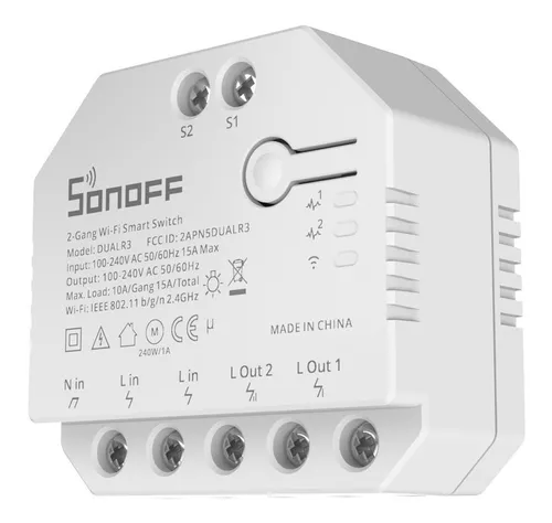 SONOFF DUALR3 Lite Smart Switch Moudle, interruptor de cortina inteligente  WiFi, cortina de doble relé, persianas, persiana enrollable, interruptor