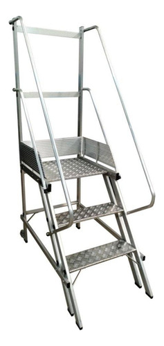 Escada Plataforma Trepadeira 75cm 2 Degraus Com 2 Rodas Tras
