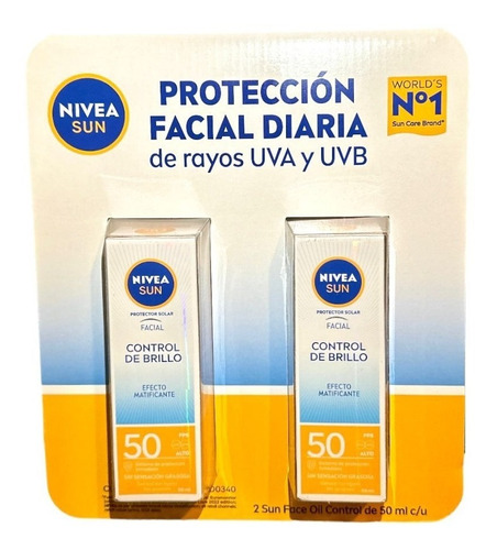 Sun Protector Solar Facial Control De Brillo 50ml Nivea 2 Pz