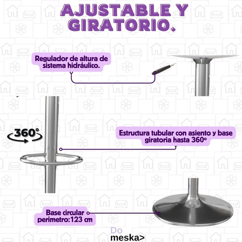 Silla Comedor Banco Barra Restaurantes 1 Pz Hogarden Vini Piel Metal Transparente