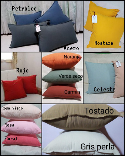 Fundas Almohadones En Tusor 50 X 50 Con Cierre Consultar Colores Disponbibles Tusor