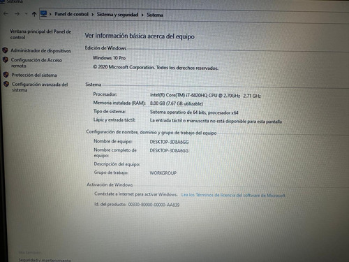 Laptop Dell Latitude E5470 Core I7 Vpro 6th Ram8gb Ssd 480gb (Reacondicionado)