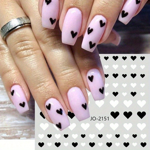 4 Sencillas Pegatinas De Amor For Uñas For El Diseño De