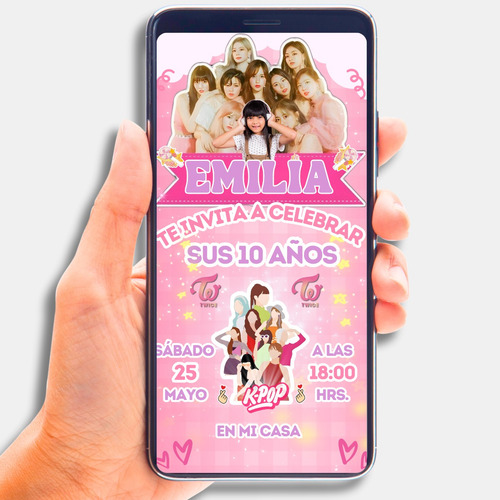 Invitación Digital Personalizada De Cumpleaños Twice