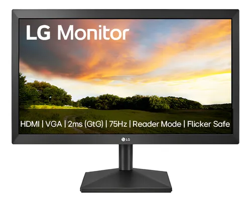 Monitor Pc LG 19.5'' 20mk400h-b Led Hd Hdmi Vga (d-sub) 75hz 2ms(gtg) Ajuste De Inclinação Reader Mode