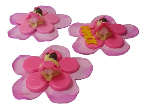 JALIDH Topo de bolo de princesa, série Happy Birthday Girl tema de princesa  rosa chá de bebê, artigos de decoração de bolo de festa de aniversário (7  peças)