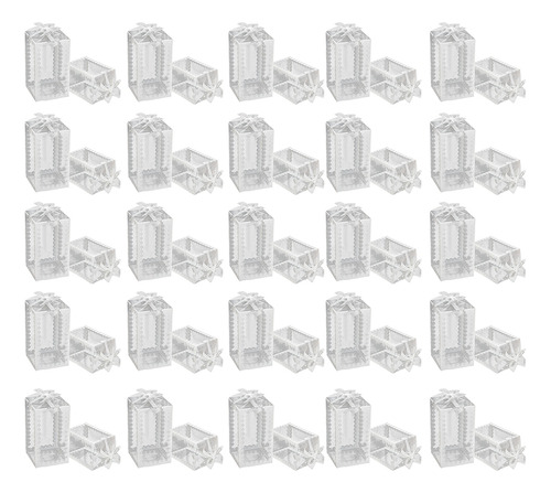 50 Unidades De Cubos De Plástico Transparente, Cajas De Pvc