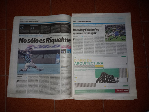 Clarin Deportivo 12-9-2011. Boca1 San Martin De San Juan 0 (Usado)