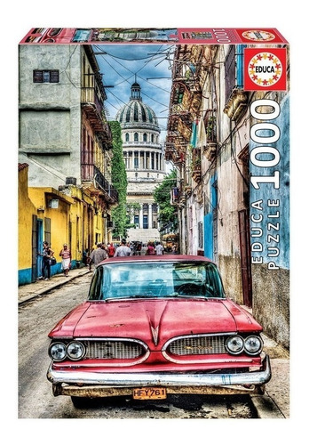 Coche En La Habana Cuba Capitolio Rompecabezas 1000 Pz Educa