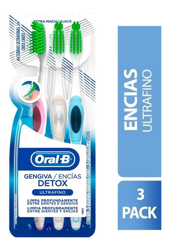 Cepillo Dental Oral-b Gengiva/encías Detox Ultrafino Pack X3