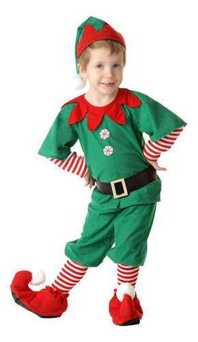 Disfraz De Elfo Navideño Para Mujer, Hombre Y Niño