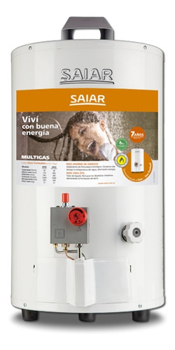 Imagen 1 de 5 de Termotanque Gas Saiar - 50 Lts - Conexion Superior - De Pie