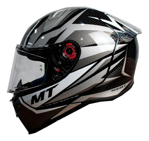 Casco Para Moto Mt Helmets Revenge2 Kley B0 Blanco/ Negro
