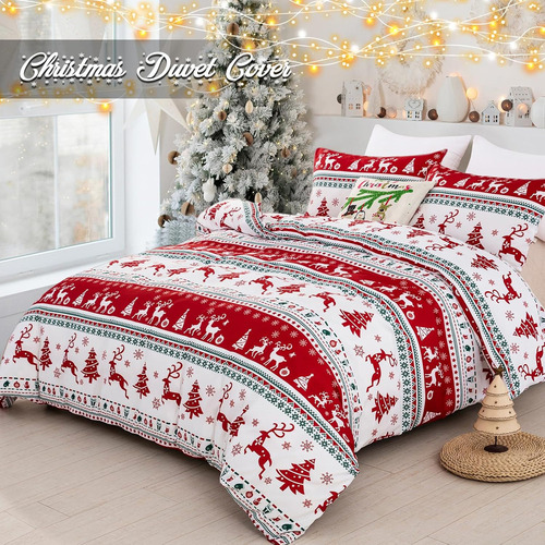 M Juego De Funda De Edredón Navideño Luxudecor, Tamaño