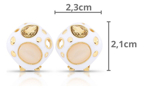 Conjunto Banhado A Ouro: Brinco + Anel Com Zircônias