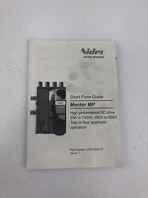 Nidec 0476-0003-07 Short Form Guide For Mentor Mp High P Ddy