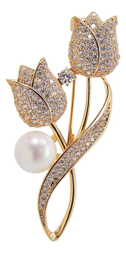 2 Broches De Diamantes De Imitación, Broche De Tulipán,