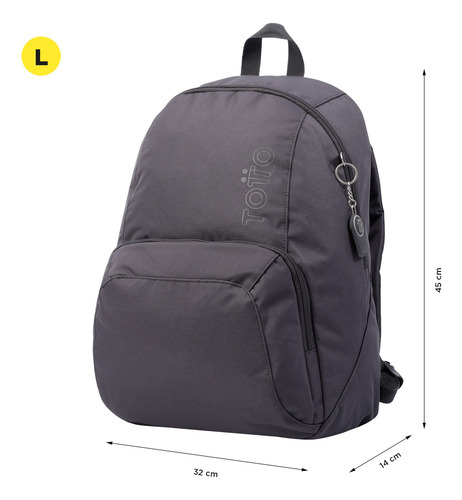 Totto Mochila Resistente Con Organizador Interno Morral Omet Gris Oscuro Lisa
