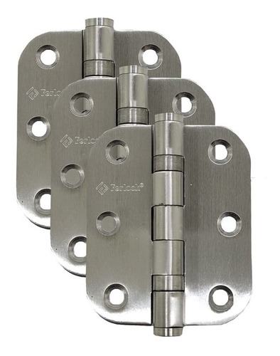 Kit C/3 Dobradiças Inox Rolamento Ferlock 3x2.5 Escovado C