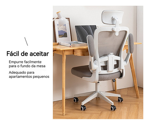 Cadeira De Escritório Malha Ergonômica Preta Com Estofado