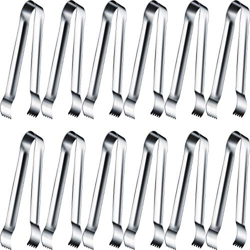 12 Pieces Sugar Tongs Ice Tongs Stainless Steel Mini Se...