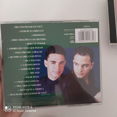Cd Zezé Di Camargo E Luciano - Pra Não Pensar Em Voce (Usado)