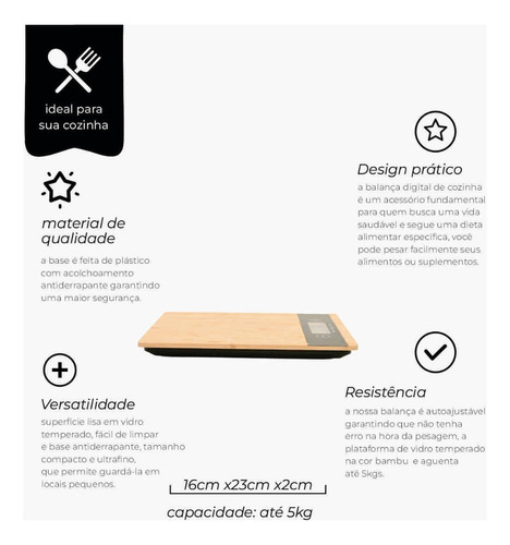 Balança Digital De Precisão P/ Alimentos Até 5kg Mimo Style