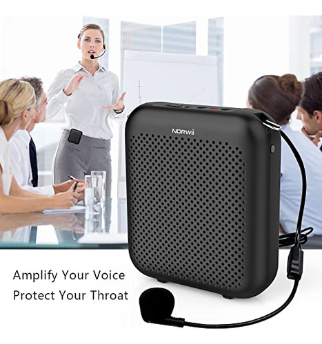 Mini Amplificador De Voz Portátil Recargable Norwii Con Cabl