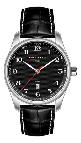 Reloj Knock Out Modelo Zurich Con Calendario Malla Ecocuero 