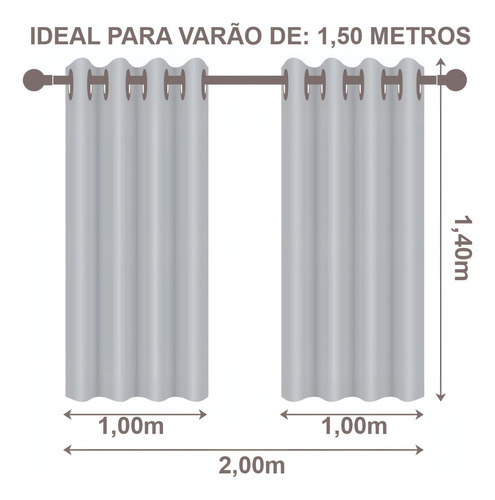Cortina Corta Luz Blackout Com Voil 2,00 X 1,40 - Eddi Casa Cor Pink