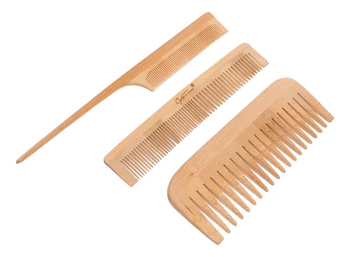 Peine Masajeador De Bambú Barber Comb, 3 Piezas