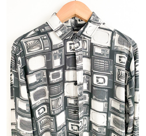 Camisa Gris Con Textura O Estilo Navajo | Marca Denimlab