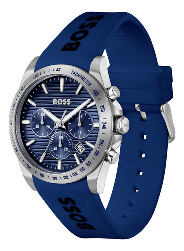 Boss Reloj Para Hombre 1514239 Cronógrafo Silicón Azul 41mm