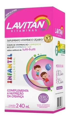 Suplemento Em Líquido Cimed Lavitan Infantil Minerais/vitaminas Em Caixa De 240ml