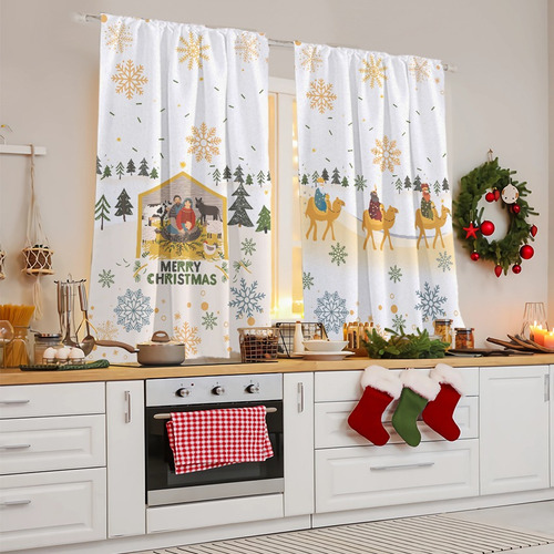 Cortinas Navidad De Cocina Béla Home 1.20 Altox2m Ancho