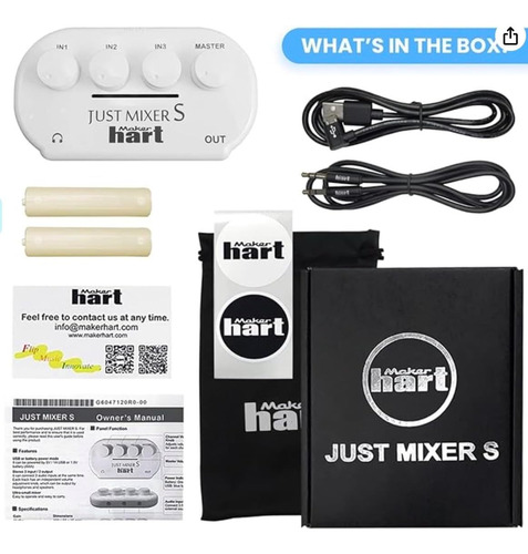Maker Hart Just Mixer S Portátil Estéreo De 3 Canales En Min