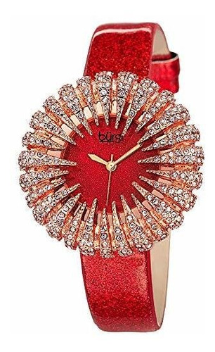 Burgi Crystal Accented Sparkling Dial Reloj Para Mujer - Bis