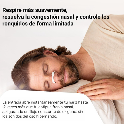 Dilator Nasal Premier Para Mejor Respiración, Alivio De Ronquidos Y Congestión Nasal Kit Inicial Con 30 Pestañas Adhesivas