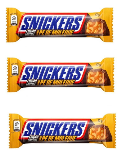 2 Displays Chocolate Snickers Pé De Moleque C/ 20 Un De 42g