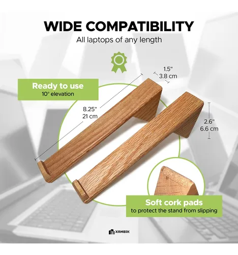 Soporte Elevador De Madera Para Computadora Portatil, Compat