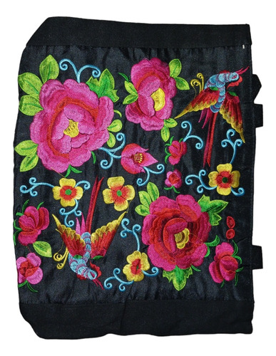 Bolso Bordado Artesanal Mexicano Flores 