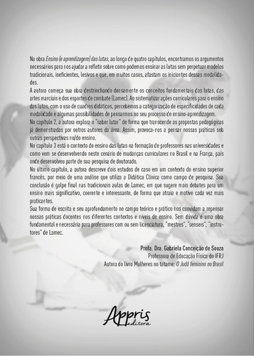 Ensino (e Aprendizagem) Das Lutas, De Mariana Simoes Pimentel Gomes. Editorial Appris, Capa Mole, Edição 1 Em Português, 2023